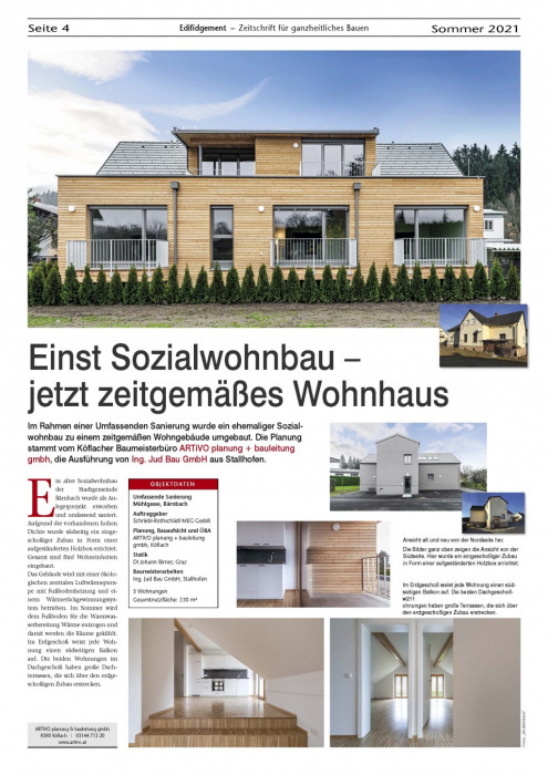 artivo-Edifidgement-S02-Bärnbach-2021, Wohnprojekt Mühlgasse Bärnbach, Seite 02 der Reportage