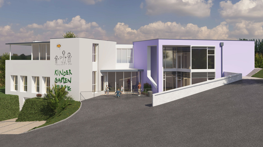 Kindergarten-St-Marein-2021-Eingang, Zu- und Umbau, ARTiVO Köflach